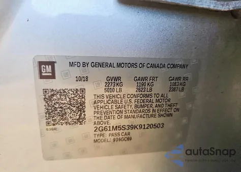 2019 Cadillac Xts Luxury z USA, uszkodzony, nr VIN 2G61M5S39K9120503